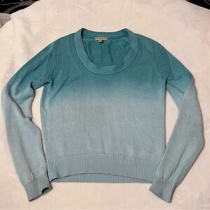 Burberry Brit 100% silk knit ombré sweater teal XS